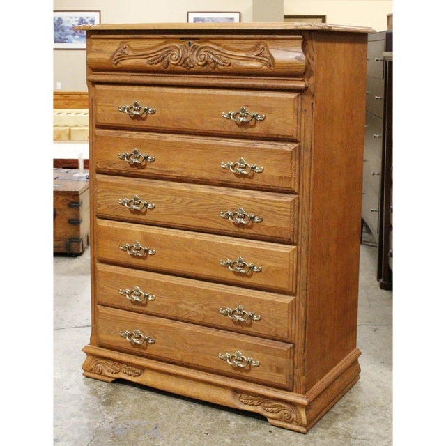 Traditional Oakwood Interiors Oak Chest of Drawers For Sale - Image 3 of 8