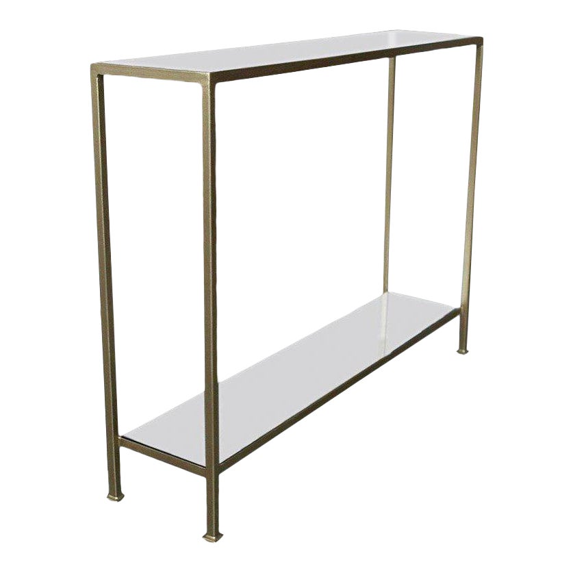 Marcelo Console Table With Antique Mirror Shelving Chairish