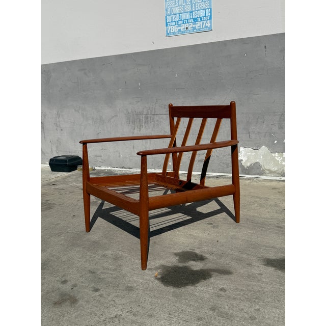 Wood 1950s Vintage Grete Jalk Danish Modern Chair Armchair for France and Sons For Sale - Image 7 of 9