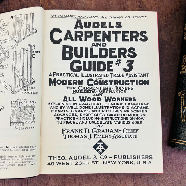 1940 Audels Carpenters & Builders Guide Books – Complete 4-Volume Leather-Bound Set For Sale - Image 9 of 14