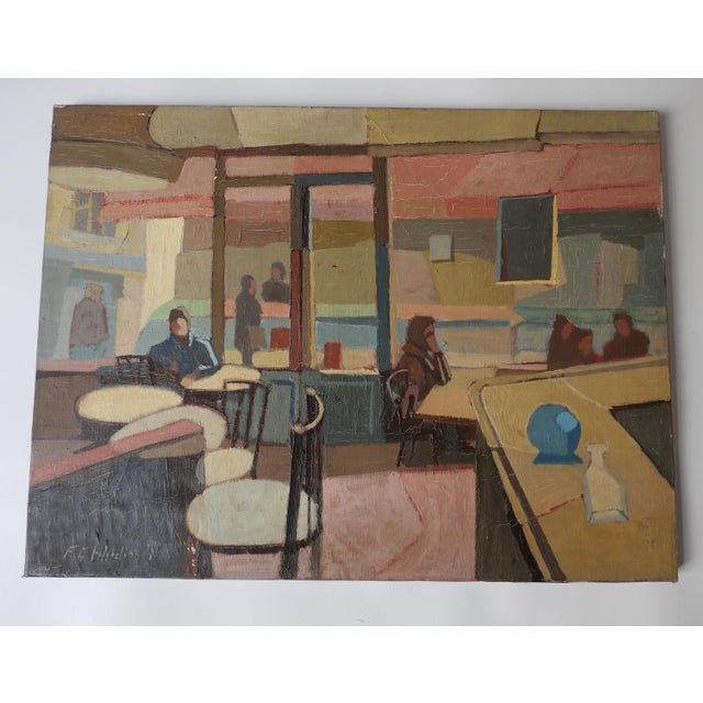 Frank Chludinski, Figurative Composition, 1970s, Oil Painting on Canvas For Sale - Image 13 of 13