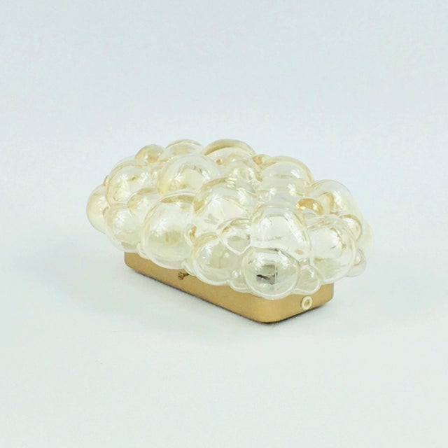 1970s Mid-Century Modern Amber Bubble Glass Wall Lamp by Helena Tynell for Limburg, Germany, 1960s For Sale - Image 5 of 9