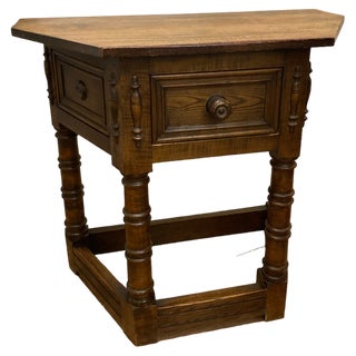 Gothic Style Oak Hall Table For Sale