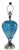 Metal Art Glass Aqua Blue White Swirl Table Lamp For Sale - Image 7 of 18