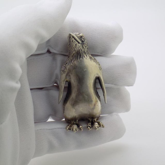 Vintage Italian Handmade Genuine Silver Penguin Figurine, 1950s For Sale - Image 12 of 13