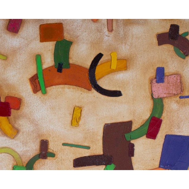 Signed Oil on Paper Abstract Painting by Walter Sorge For Sale - Image 9 of 15