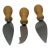 Vintage Professional 3 Pc Large Cheese Knife Set Boni Italy Stainless Steel & Beechwood For Sale
