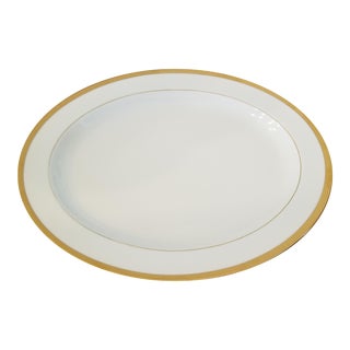 1990s Bernardaud Limoges Porcelain Gold Madison Serving Platter For Sale