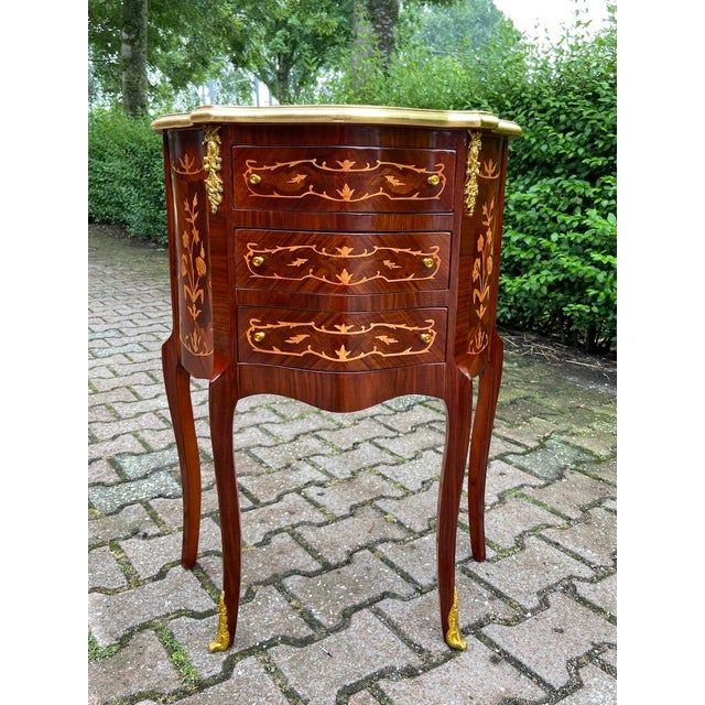 1970s French Louis XVI Mahogany Commode, Bronze Detailing For Sale - Image 12 of 12