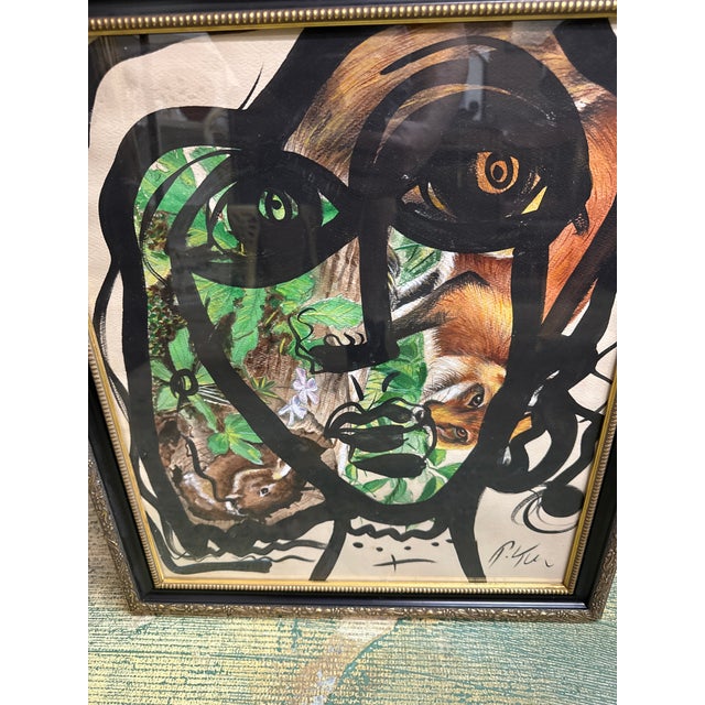 Abstract 1970s Peter Keil Original Abstract Cougar Painting For Sale - Image 3 of 8