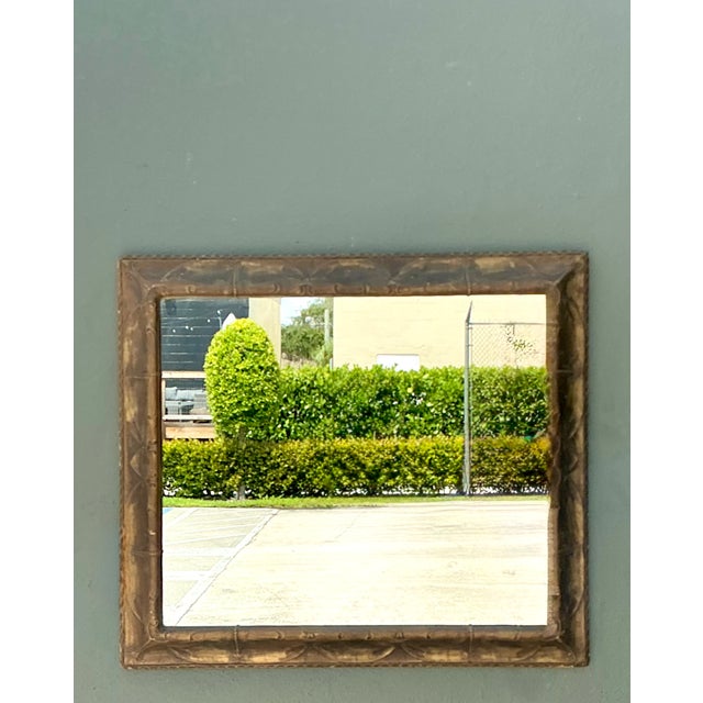 Vintage Art Nouveau Ornate Carved Wood Mirror For Sale - Image 9 of 14