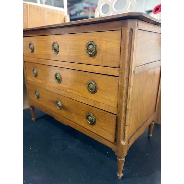 French 19th Century French Louis XVI Style Three Drawer Chest For Sale - Image 3 of 13