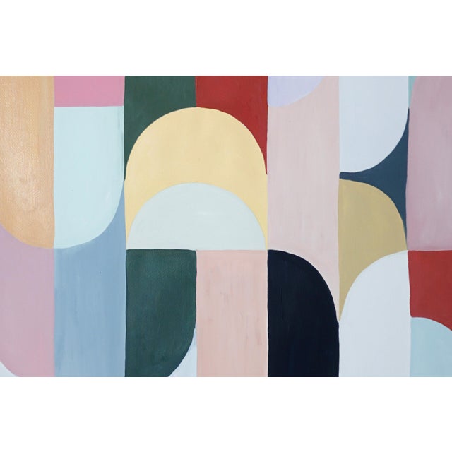 Rose 2026, Art Deco Painting Triptych in Pastel Tones, Raindrops For Sale - Image 8 of 11
