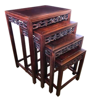 Chinese Rosewood Nesting Tables, Set of 4