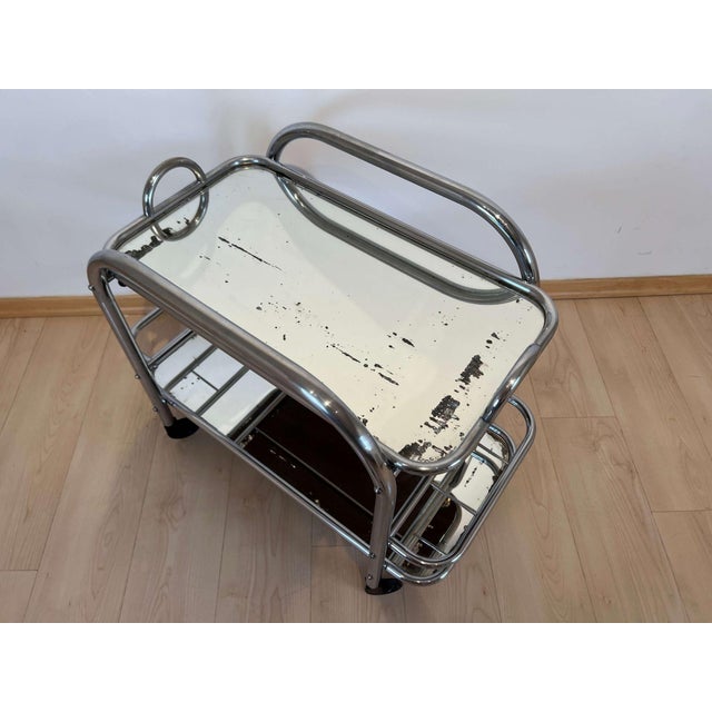 Art Deco Chromed Steel Bar Cart by Robert Mallet-Stevens, France, 1925 For Sale - Image 13 of 18