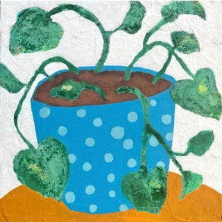 Pothos in Polka Dots, Original Painting by Tracy Allegro For Sale