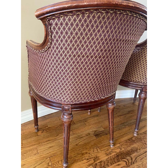 Antique French Louis XVI Style Bergere Chairs For Sale - Image 4 of 7