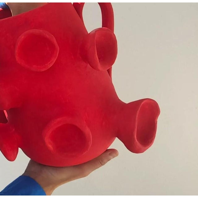 Puff Sculpture in Ceramic by Liliana Silva For Sale - Image 4 of 6