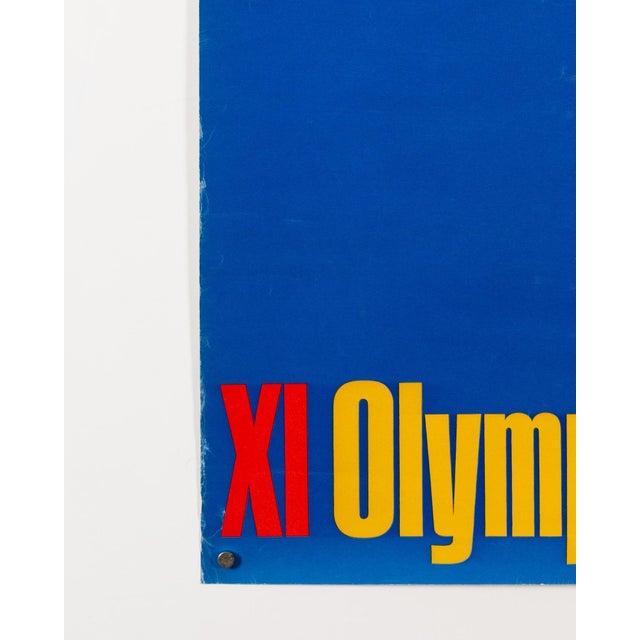 Blue Sapporo 1972 Xi Olympic Winter Games 1972 Original Olympic Poster by Gan Hosoya For Sale - Image 8 of 9