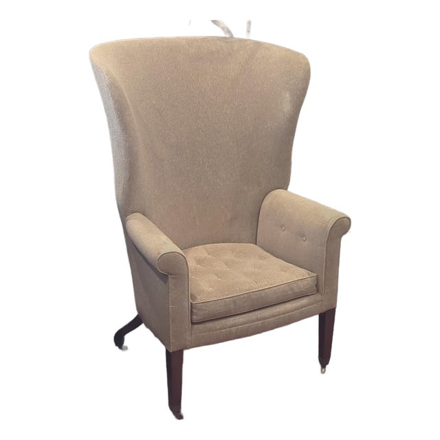 Vintage Dessin Fournir Vintage Beige Wingback Chair For Sale
