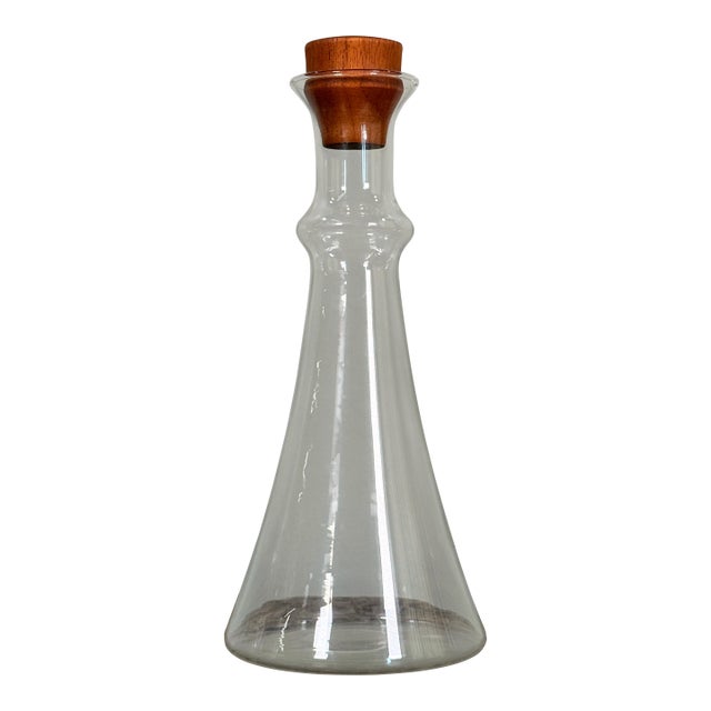 Mid Century Danish Modern Teak and Glass Decanter Dansk JHQ Designs For Sale