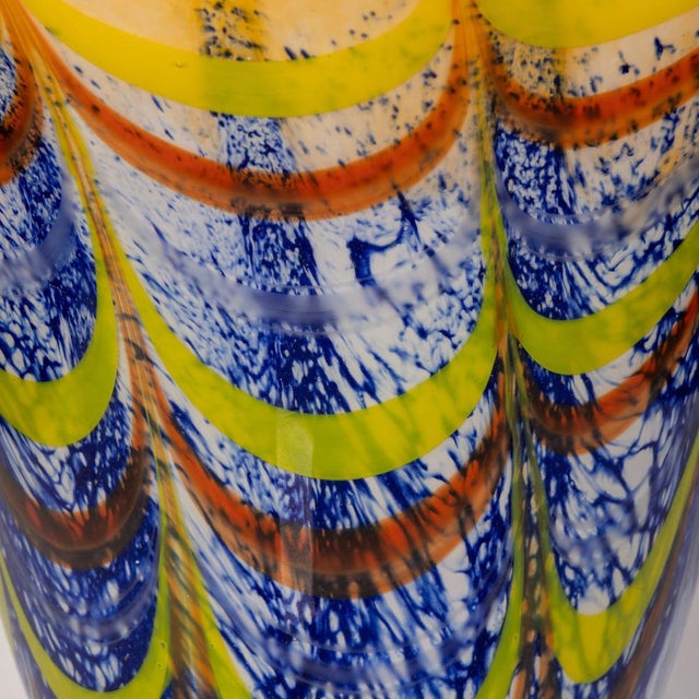 Vintage Italian Hand Blown Glass Vase For Sale - Image 11 of 14