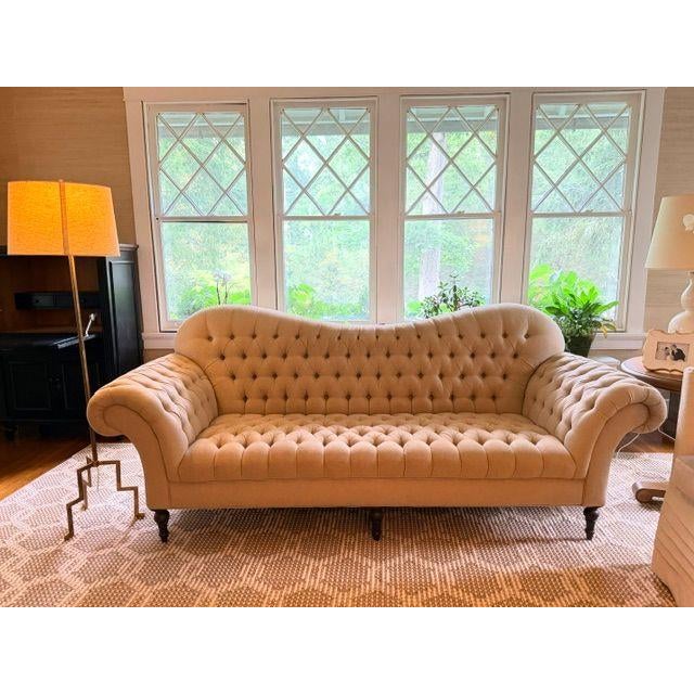 Linen Club Sofa by Arhaus For Sale - Image 8 of 10