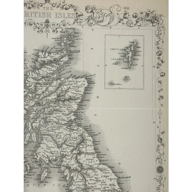 An antique map of the British Isles, with decorative border, drawn and engraved by J. Rapkin. Inset map of Shetland...