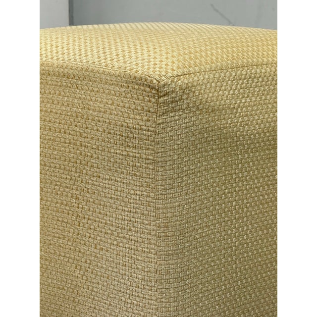 Wood Ballard Designs Goldenrod Ottoman For Sale - Image 7 of 12