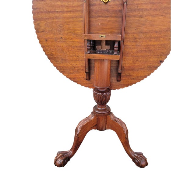 Antique 1920's Centennial Period Chippendale Style Tilt Top Table For Sale - Image 11 of 18