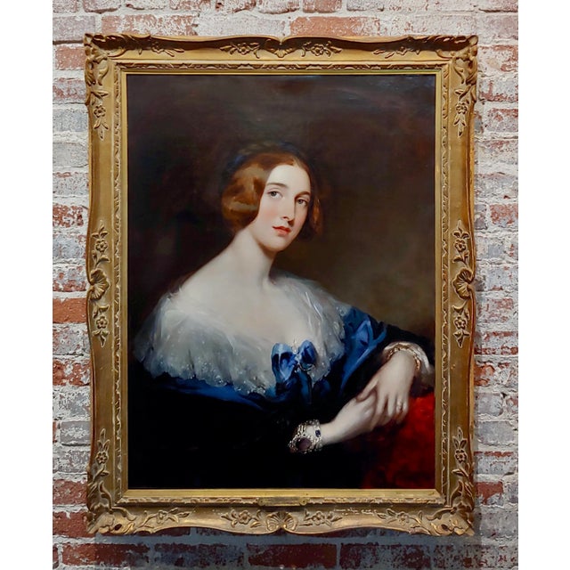 Figurative Franz Xaver Winterhalter "Attributed" Portrait of an Aristocratic Lady-Oil Painting For Sale - Image 3 of 10