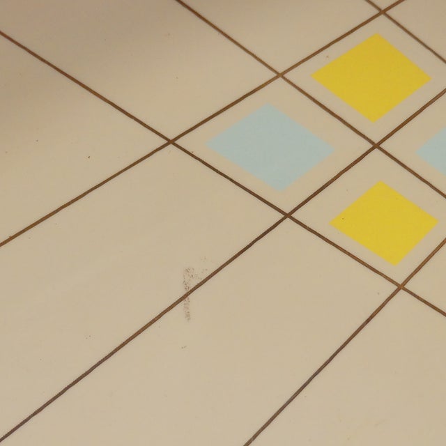 Large Flower Bench Cake Stand with Colorful Pattern, 1950s For Sale - Image 10 of 12