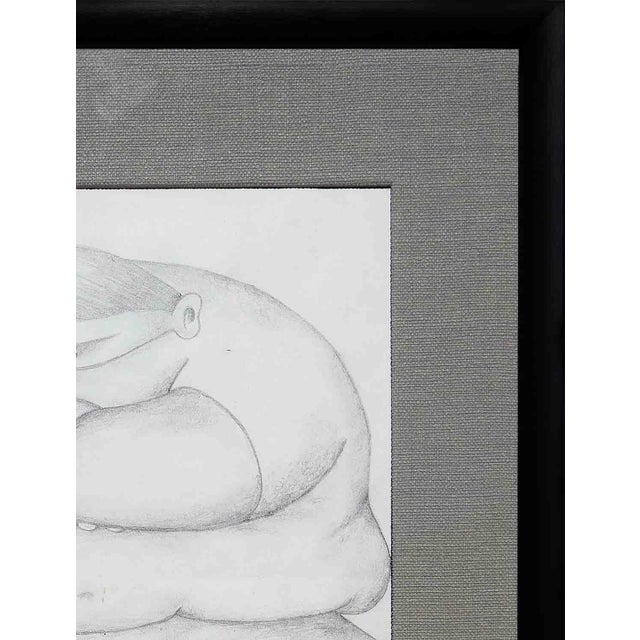 Early 21st Century Alberto Godoy Modern Black and White Abstract Figurative Pencil Drawing Study of a Seated Man, 21st Century For Sale - Image 5 of 10