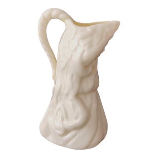Mid 20th Century Belleek Irish Porcelain Creamer Undine Water Nymph Pitcher For Sale