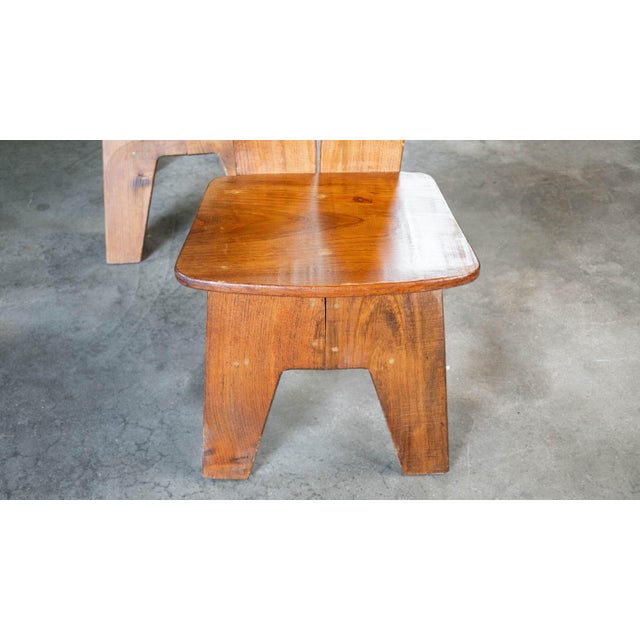 1970s French Modern Brutalist Dining Chairs After Pierre Chapo For Sale - Image 13 of 13