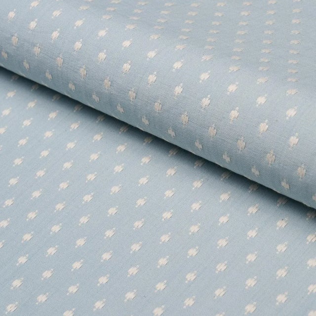 SAMPLE - Schumacher Barlow Fabric In Soft Blue For Sale