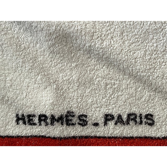 Hermès towel. Vintage. Pure cotton beach towel, Coq Terry Beach Towel PM model. Measures 90 x 150 cm. Circa 1985 This...