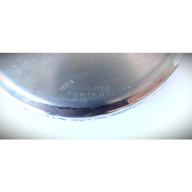 Modern Mid Century Geo. S. Preisner Pewter Wine Bottle Coasters, a Pair For Sale - Image 3 of 8