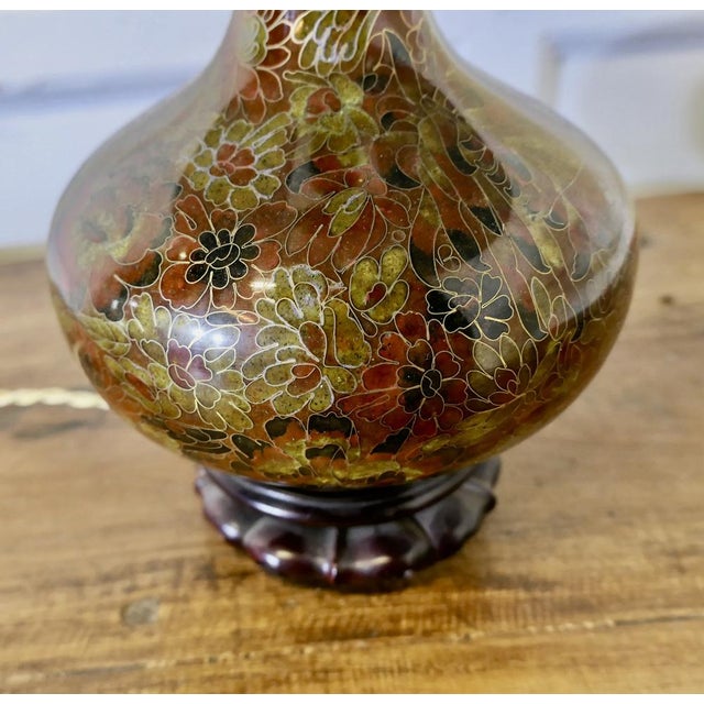 1920s Cloisonné Baluster Urn Table Lamp, 1920s For Sale - Image 5 of 7