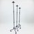 Hand Forged Iron Candelabra Set of 3 (92-112cm) Antique Copper Finish Slender Stem with French Scroll Base For Sale - Image 6 of 7