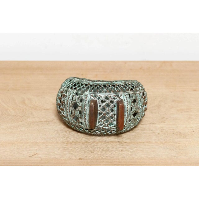 African Pierced Copper African Currency Bracelet For Sale - Image 3 of 6