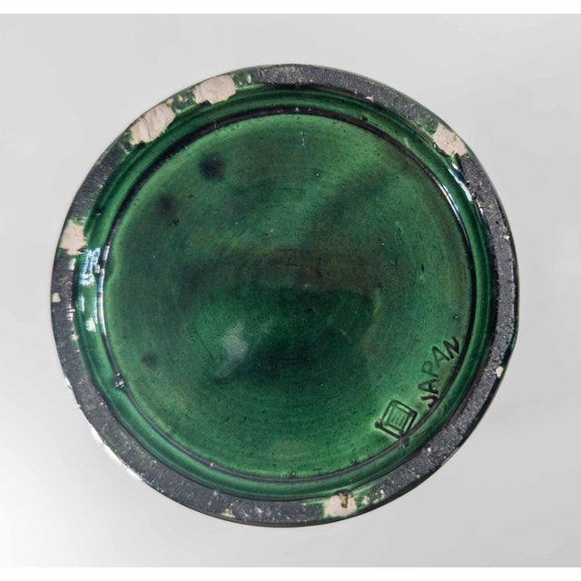 Early 20th Century Japanese Dark Green Awaji Glazed Vase For Sale - Image 10 of 12