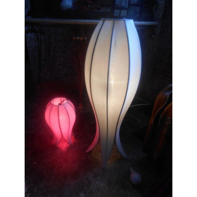 Metal Mid-Century Modern Satin Tulip Hanging Lights - Set of 3 For Sale - Image 7 of 8