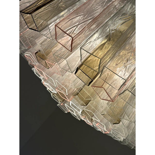 Pink and Fumé Murano Glass Square Flush Mount by Simoeng for Simoeng For Sale - Image 4 of 6