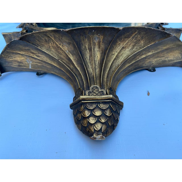 Early 20th Century Large Antique Chinoiserie Carved Wood Mirror For Sale - Image 5 of 15