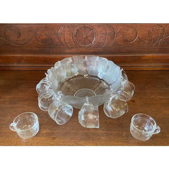 Transparent 1970s Mid-Century Punch Bowl and Cups Set- 28 Pieces For Sale - Image 8 of 13