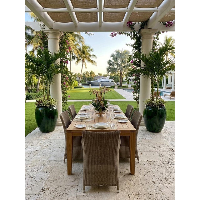 Pair of Vintage Emerald Green Glazed Ceramic Planters For Sale - Image 9 of 11