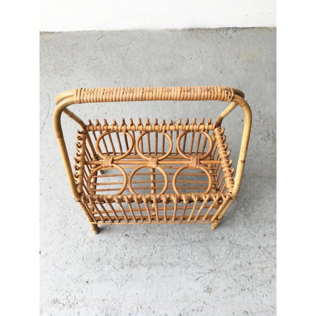 Mid-Century Rattan and Bamboo Bottle Holder, 1950s For Sale - Image 4 of 7