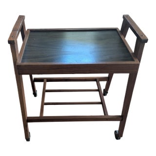 1960s Teak Cart W/ Wheels For Sale