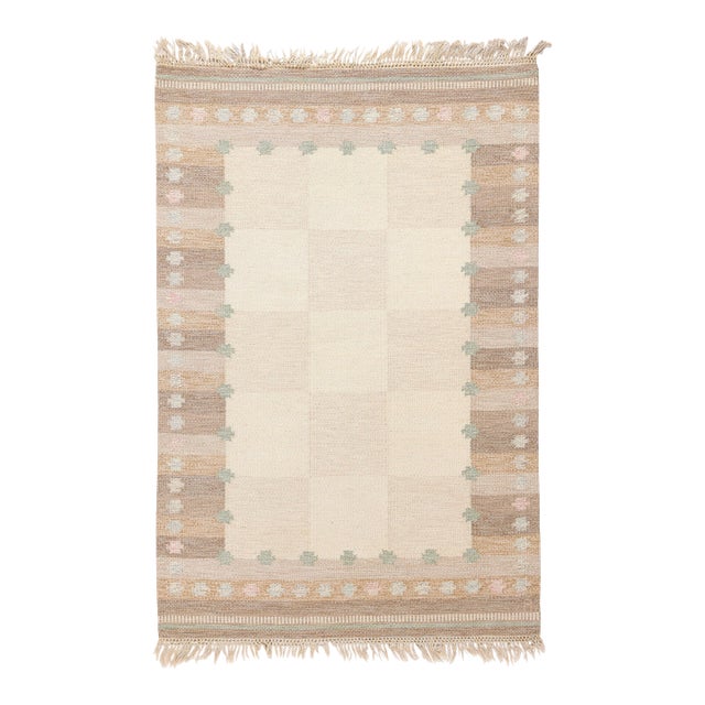 Vintage Swedish Rollakan Rug, 04'07 X 06'08 For Sale